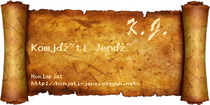 Komjáti Jenő névjegykártya